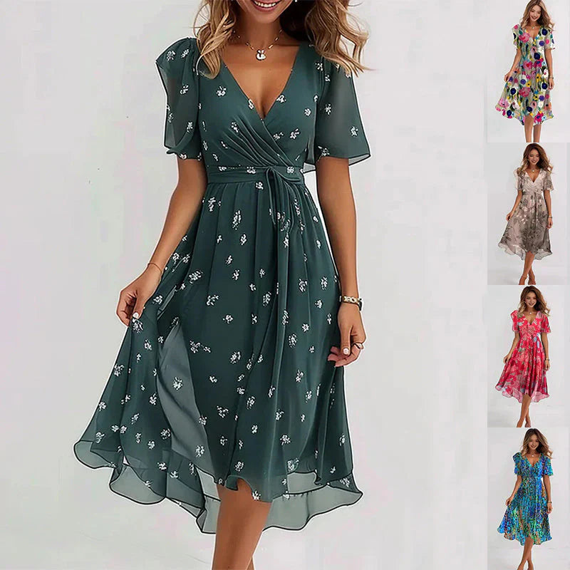 Lina™ | Stylové Šaty s Krátkým Rukávem