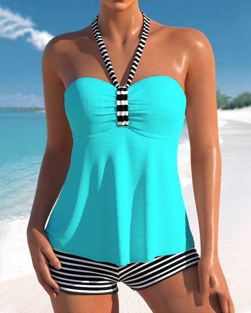 Arianna™ | Pruhované tankini bez zad