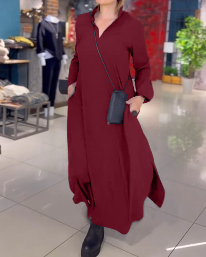 Tereza | Stylové dlouhé šaty s rozparkem
