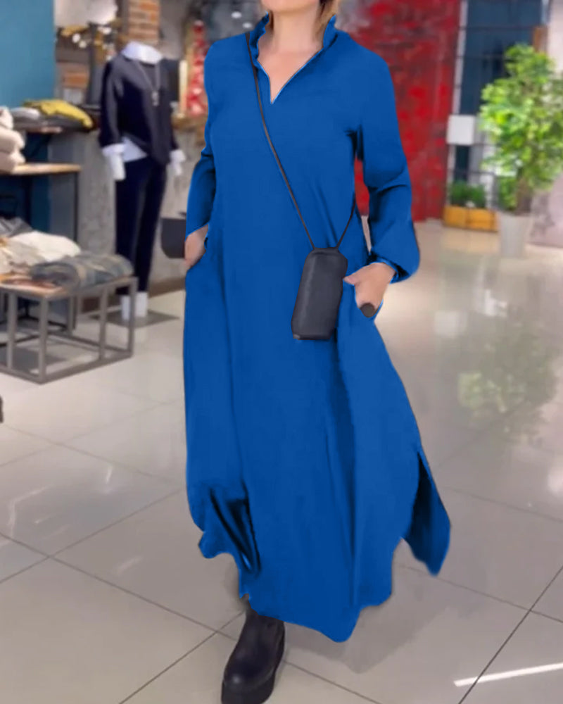 Tereza | Stylové dlouhé šaty s rozparkem