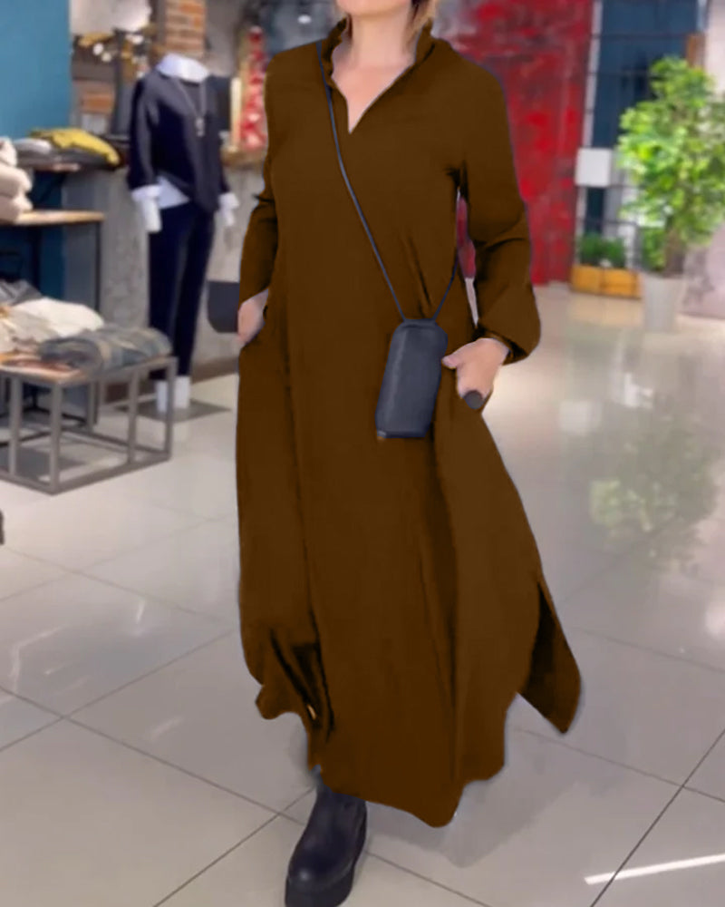Tereza | Stylové dlouhé šaty s rozparkem