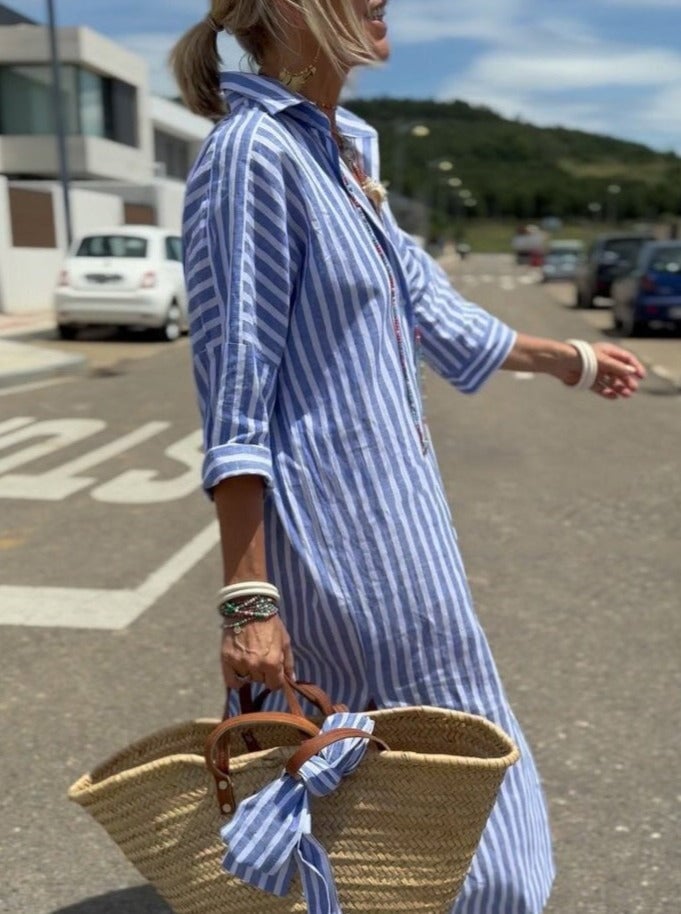 Lova | Klasická pruhovaná košilová šaty