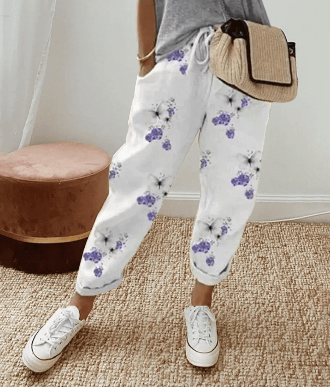 Anastasia | Elegantní kalhoty z bavlny a lněného materiálu