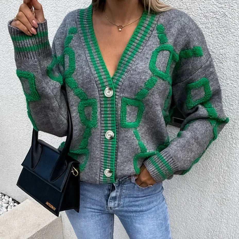 Nanette | Trendy svetr s geometrickým designem